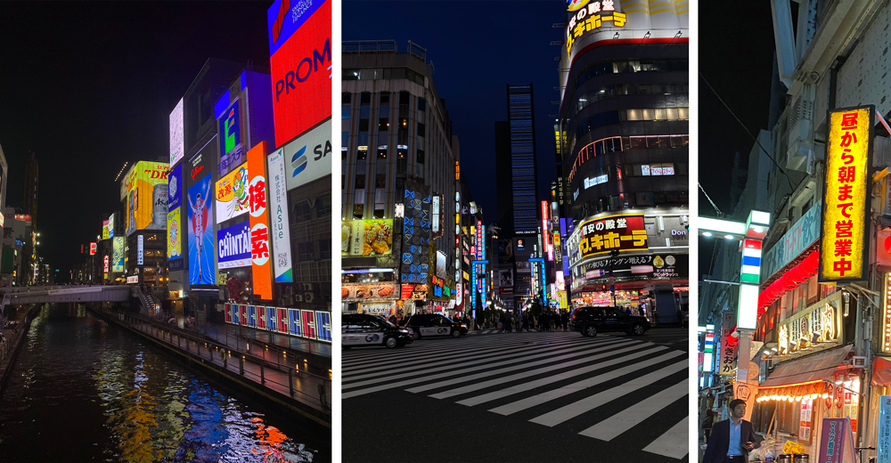 Noche de tokyo y osaka